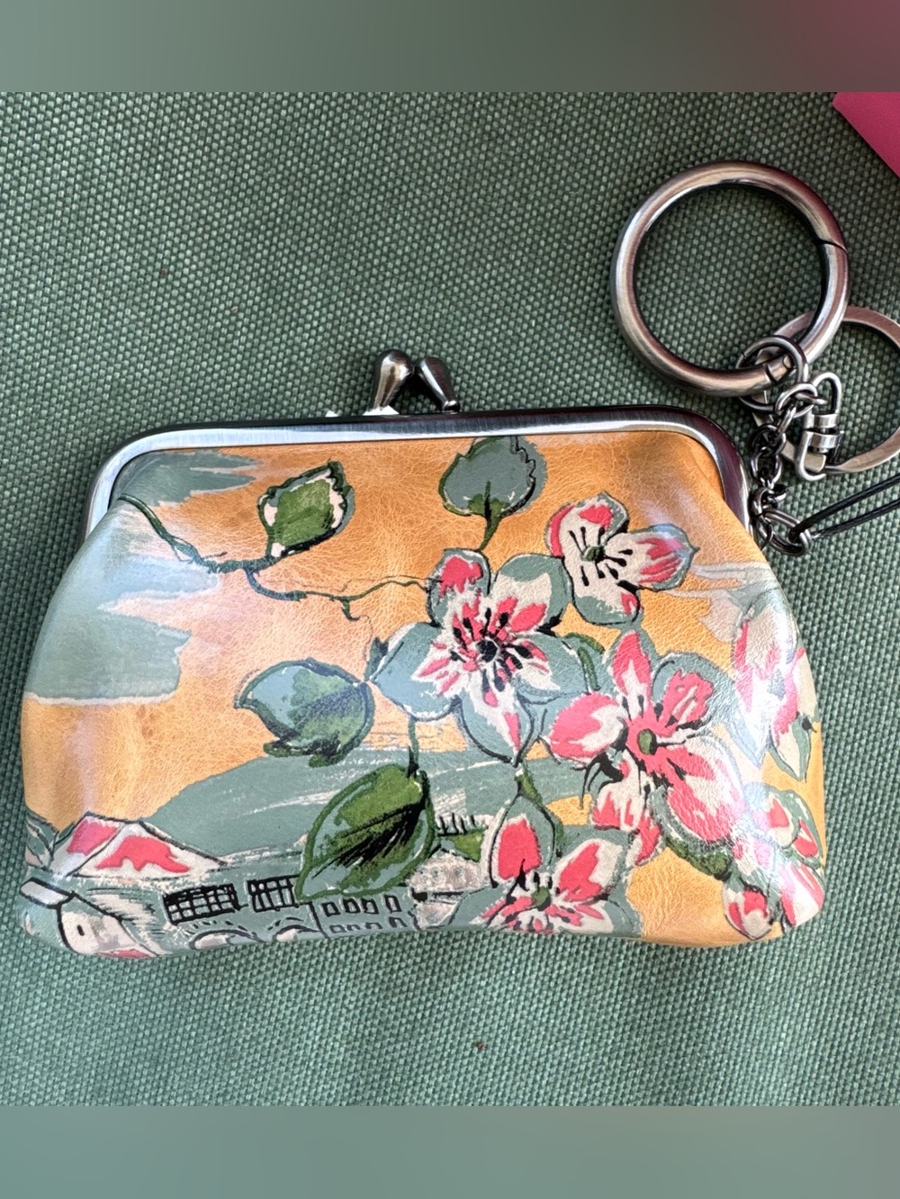 Patricia Nash Borse Leather Coin Purse Beautiful Girl Print NWT, Box & Card - Picture 5 of 12